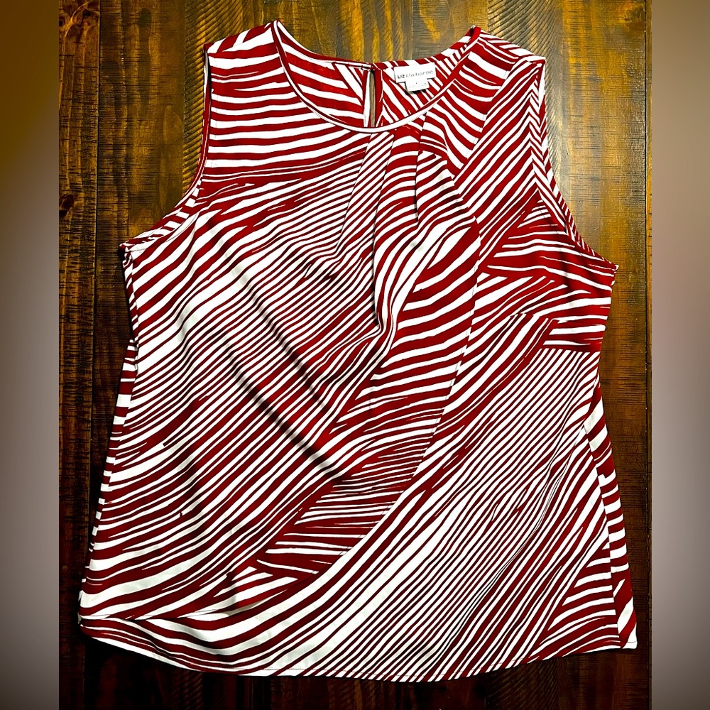 Sleeveless zebra print Red Blouse